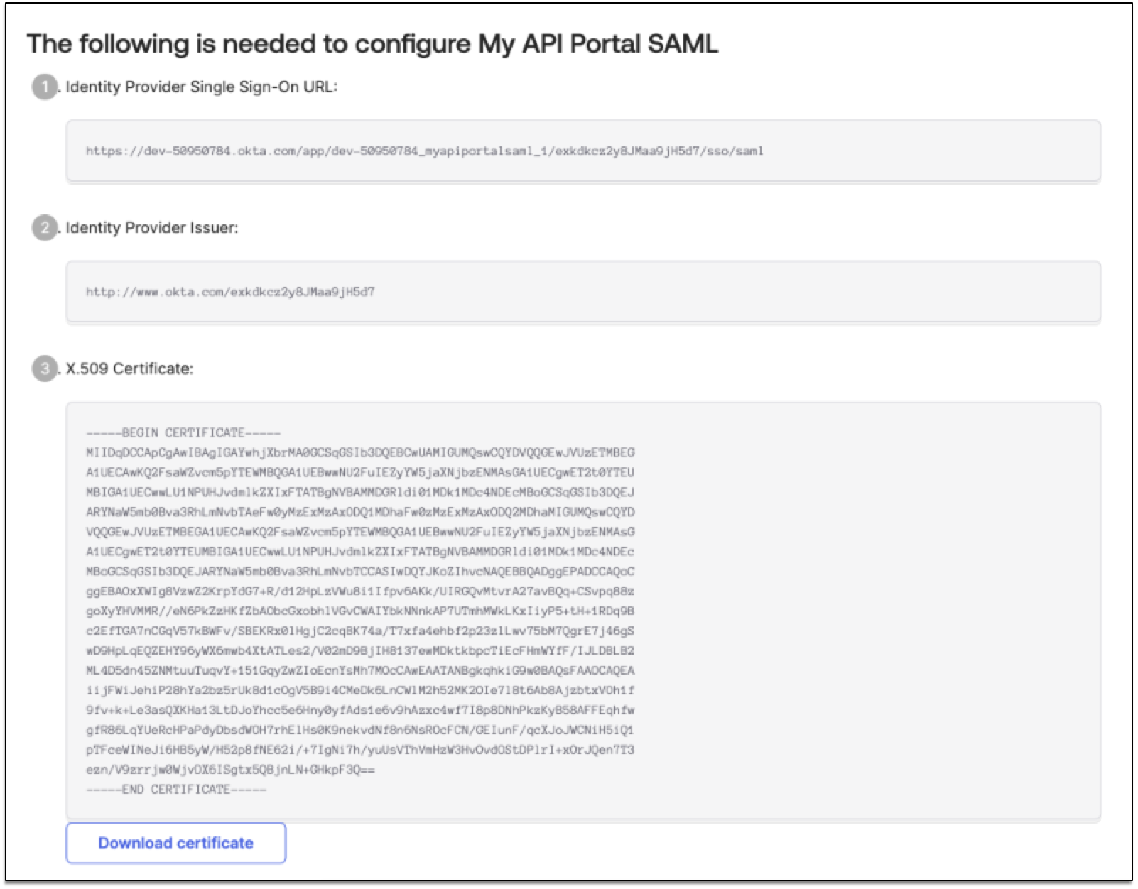 SAML instructions to configure SAML