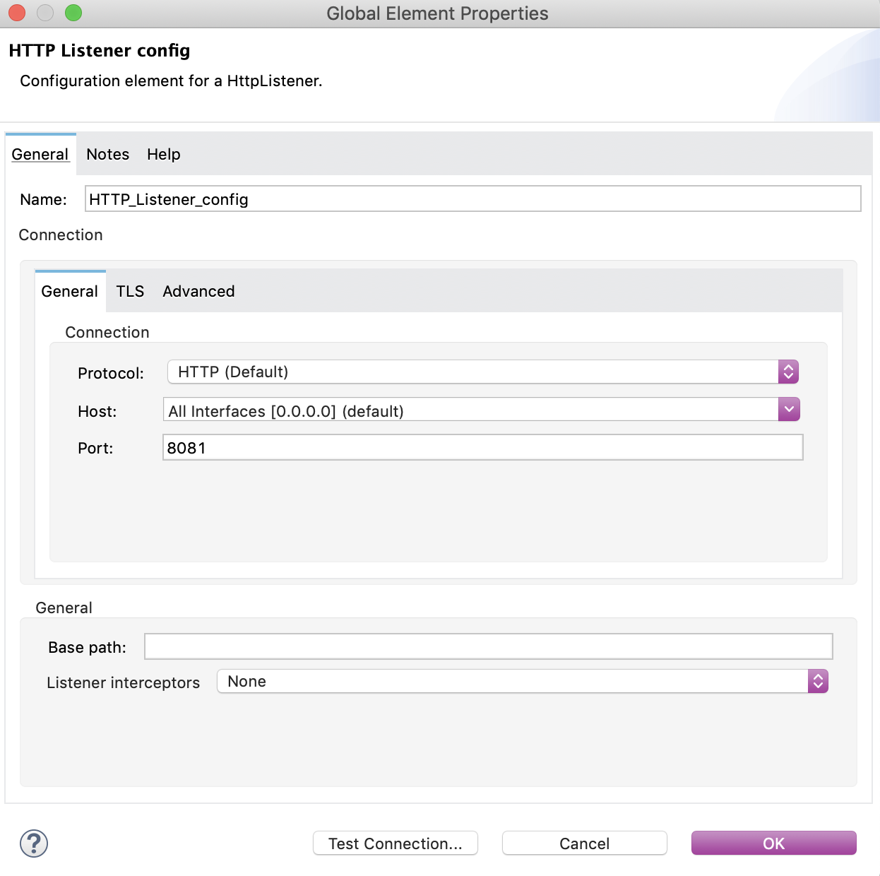 HTTP Listener with default values