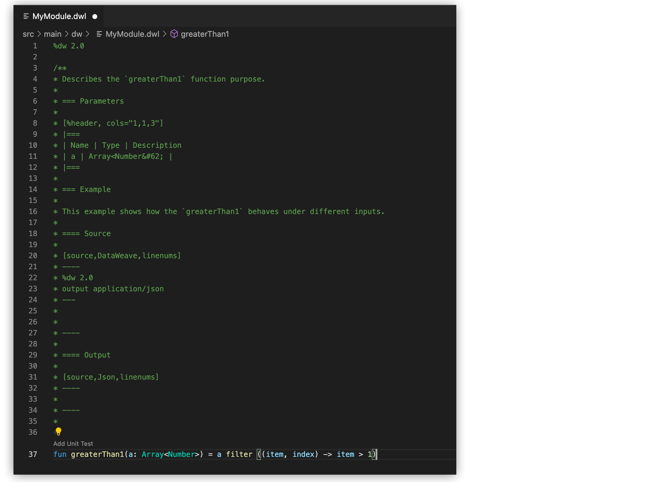 Auto-generated documentation located above the function