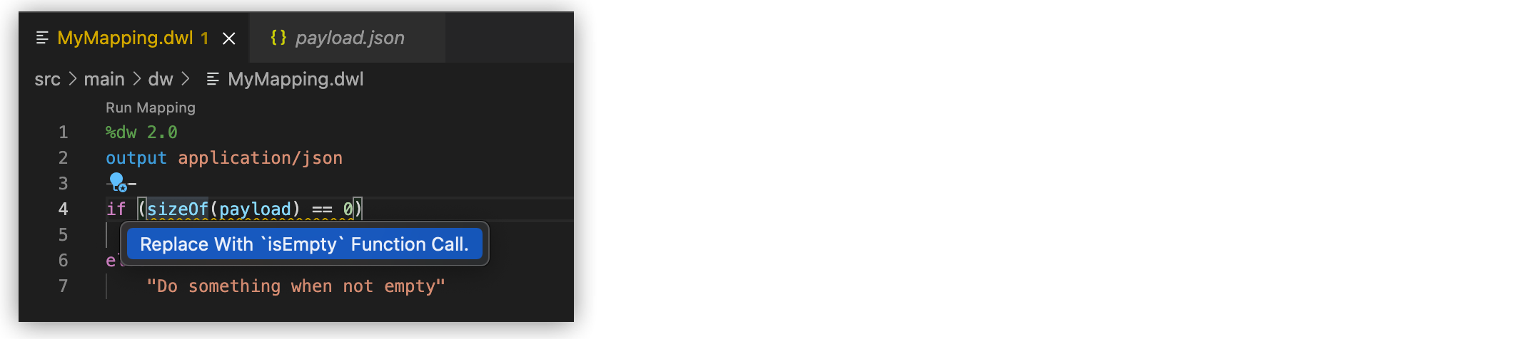 Is Empty Code Inspection sample