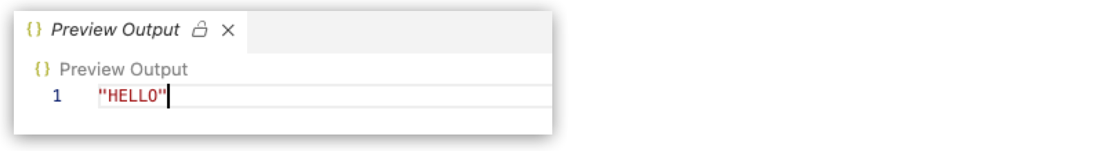 JSON 形式の出力で DataWeave 関数の実行結果が表示されている [Preview Output (出力をプレビュー)] タブ