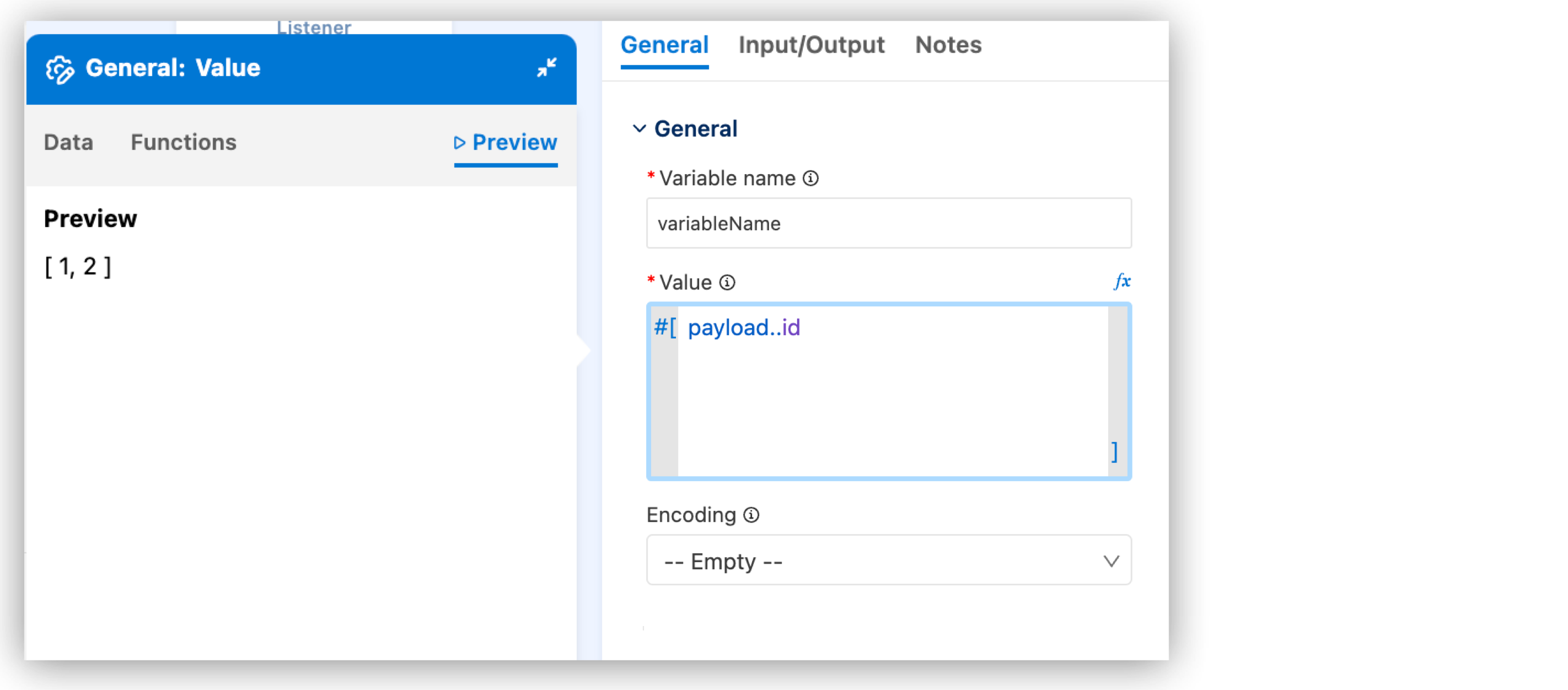 変更したサンプルデータのプレビュー