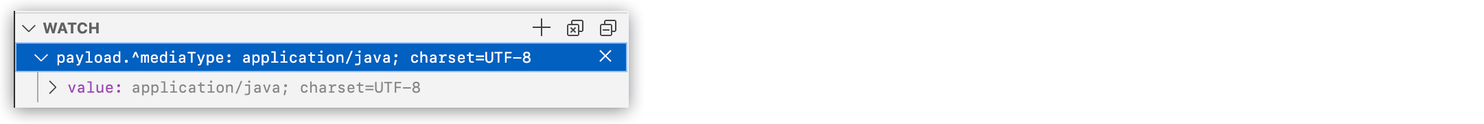 "ペイロード種別「application/java」が表示されている [Watch (監視)