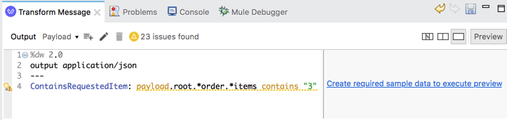 Anypoint Studio でペイロードに特定の項目が含まれているかどうかを確認する DataWeave スクリプト