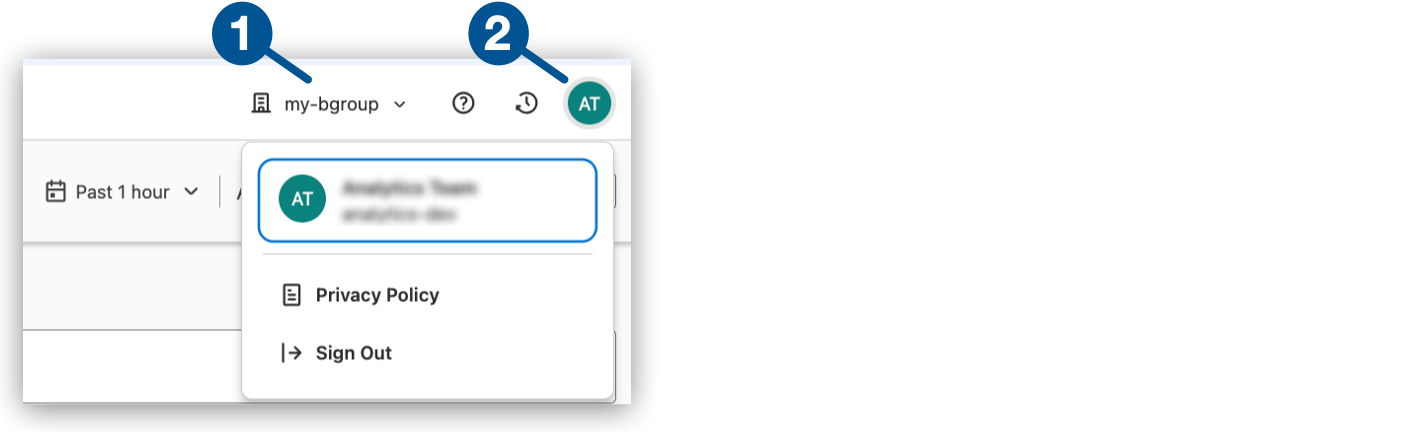 ビジネスグループの選択オプション