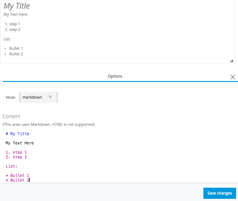 テキストの書式設定に [Markdown (マークダウン)] を使用しているテキストエディター。