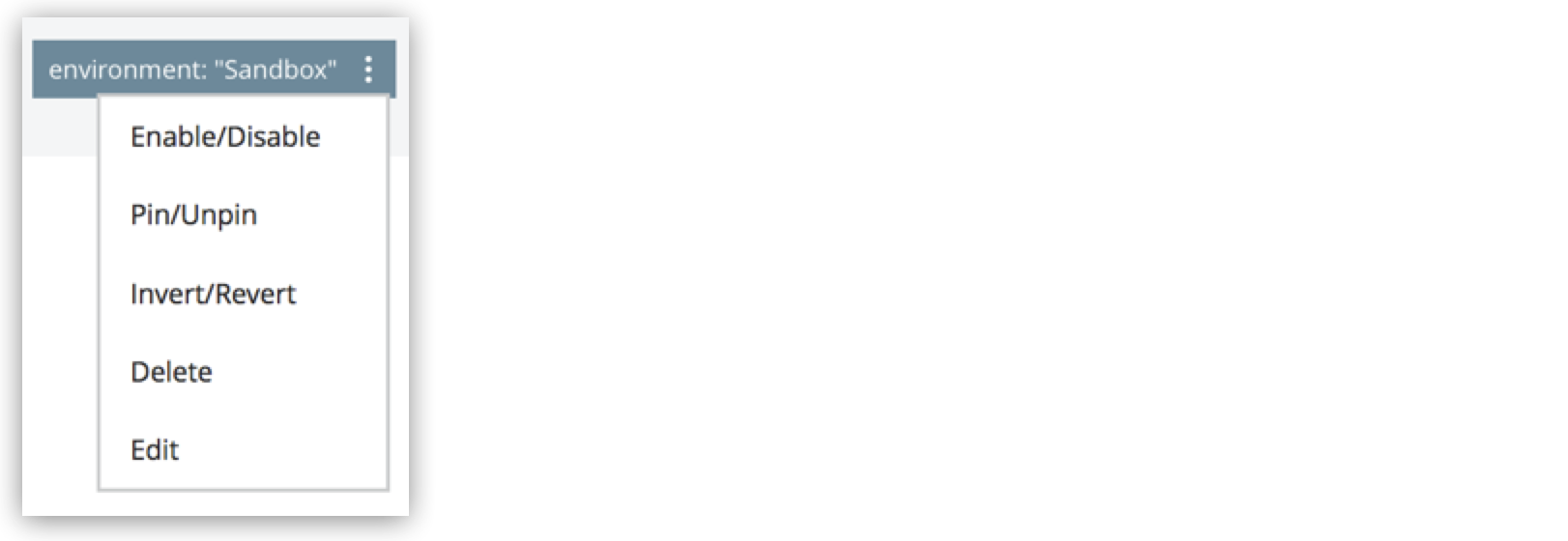 Predefined filter actions