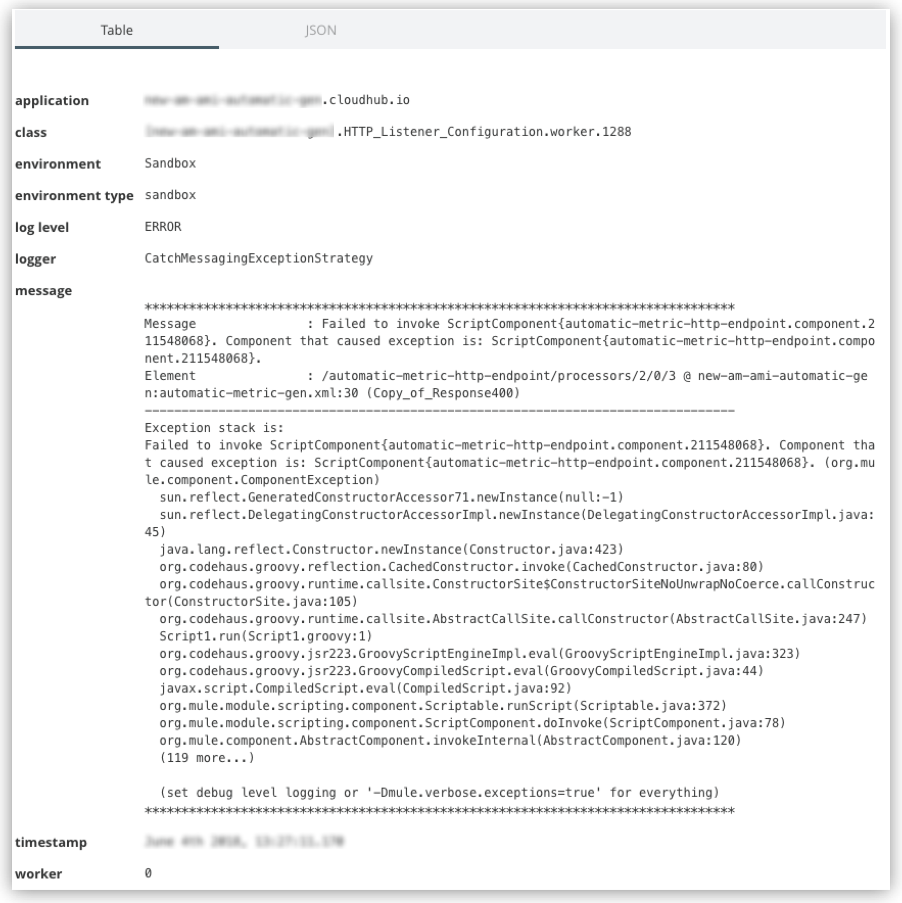 Extended logs example