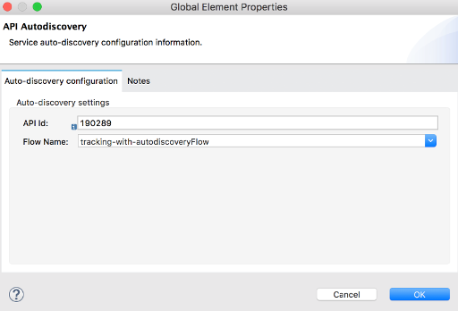 A form displaying auto-discovery settings for an API