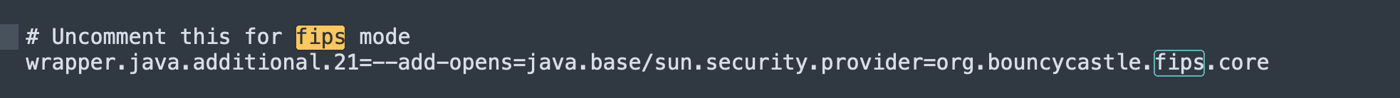 A code string suggests uncommenting for fips mode
