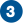 A circle with a number 3 inside